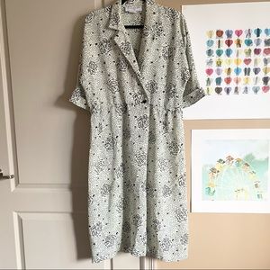 Vintage | Abstract floral print midi dress